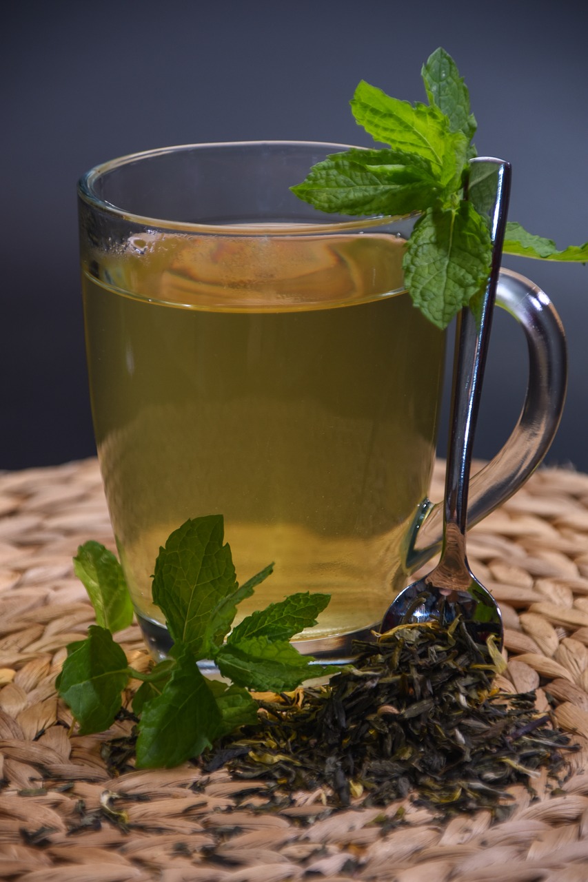 Image - tea mint herbs cup aromatic plant