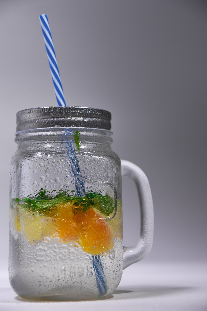 Image - glass orange mint lemon water