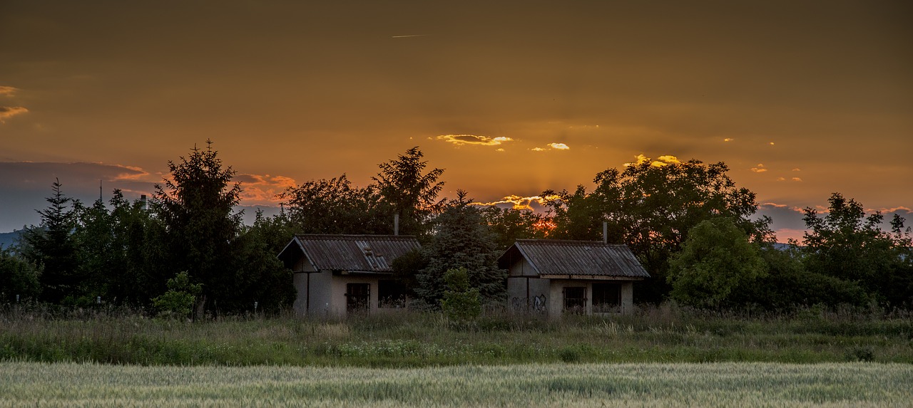 Image - country in the evening loneliness