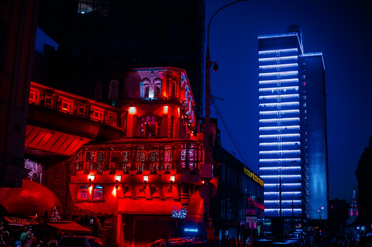 Image - moscow night lights evening city