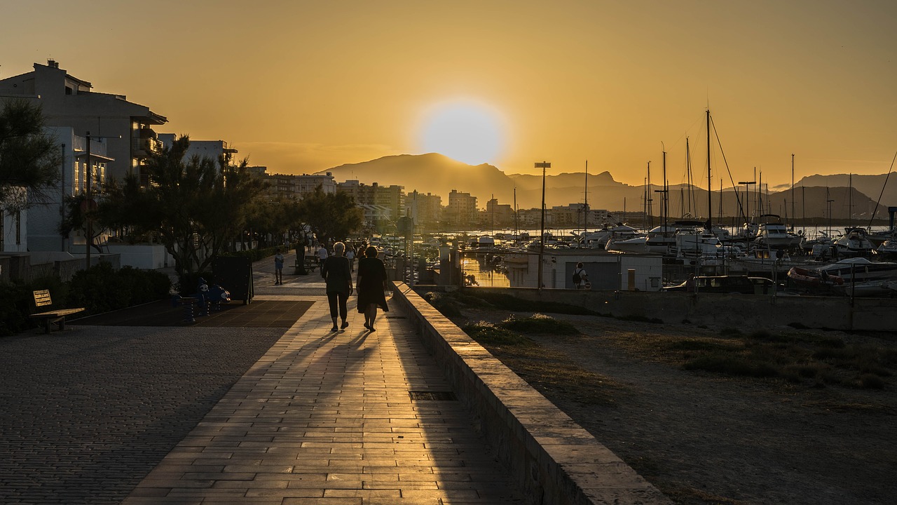 Image - promenade summer sunset spain