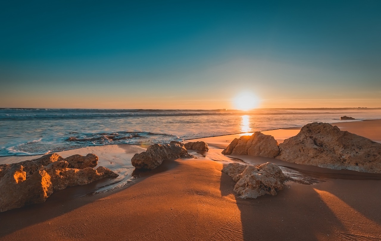 Image - portugal beach sunset sea scenic