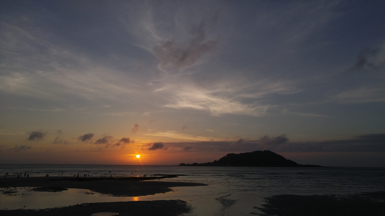 Image - sunset sea jeju island