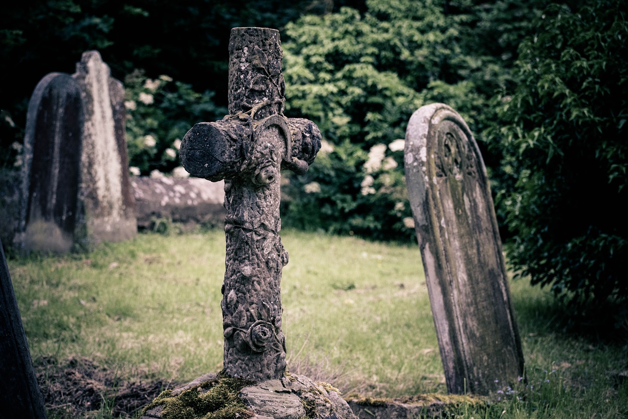 Image - gravestone cross church churchyard