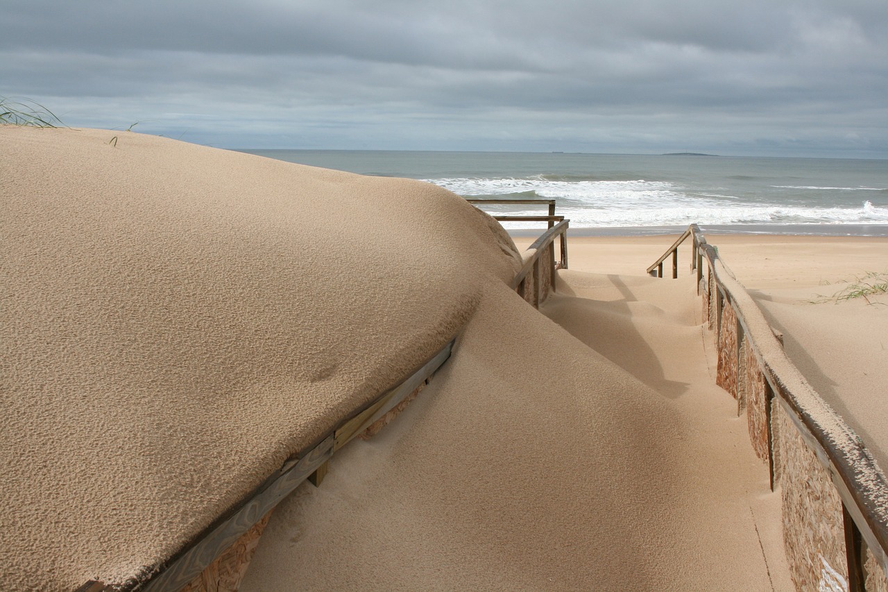 Image - stormy sand path sea beach nature