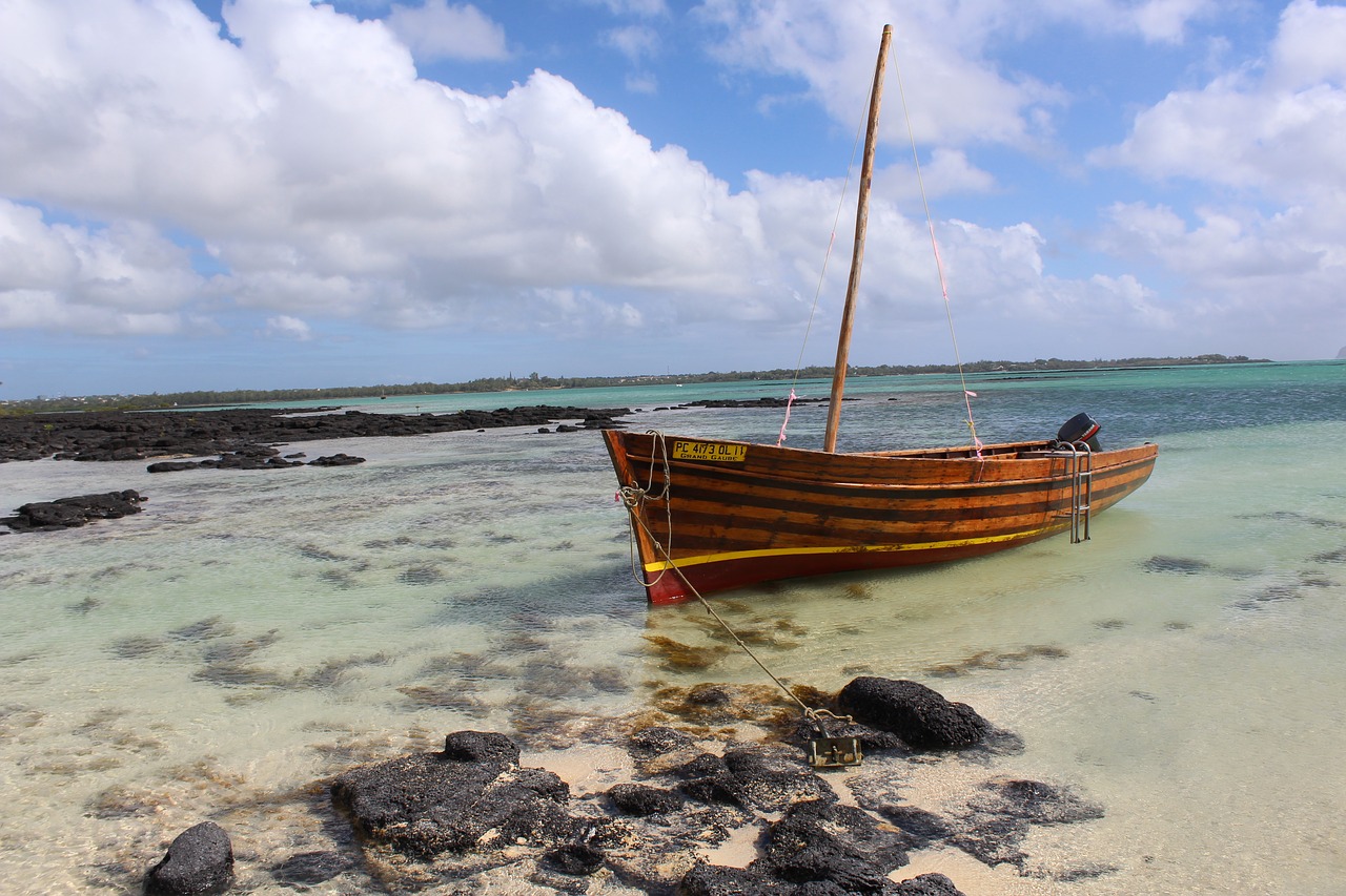 Image - boot beach wooden boat rock