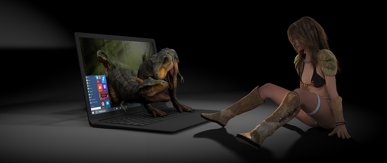 Image - visualisation laptop t rex