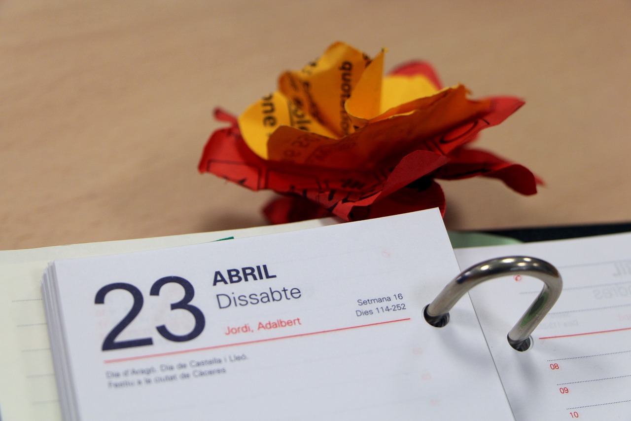 Image - paper flower calendar day office