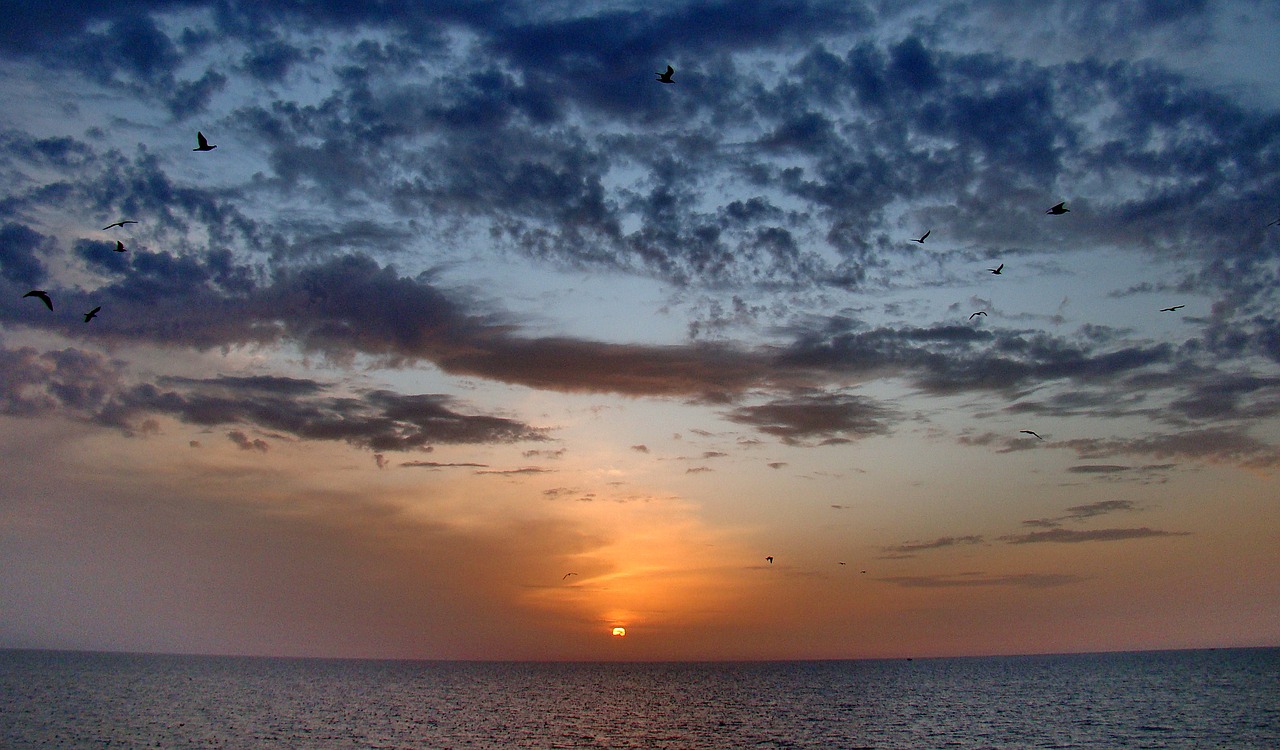 Image - sunset ocean atlantic sea sun