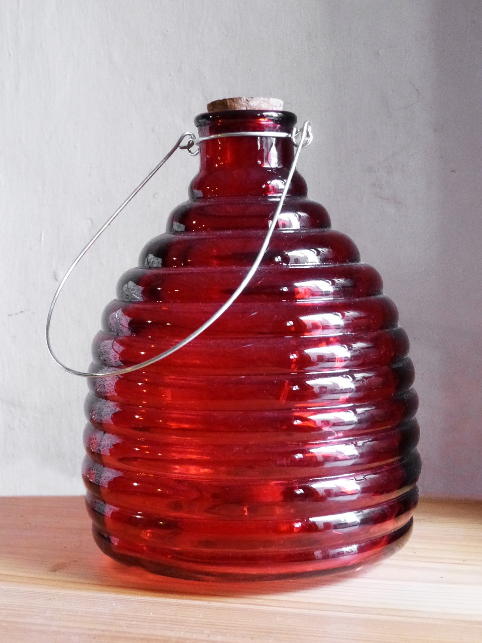 Image - bottle decoration red glass hang