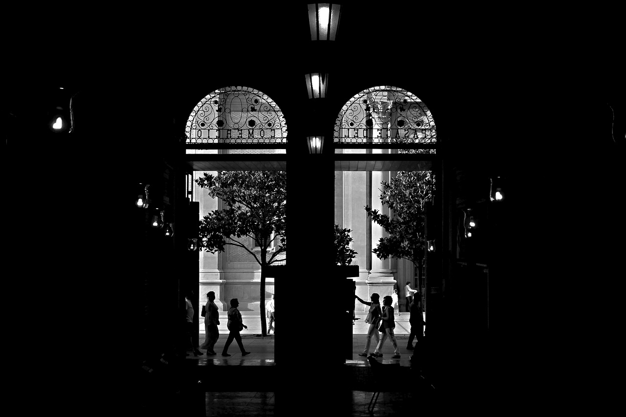 Image - silhouettes city door architecture
