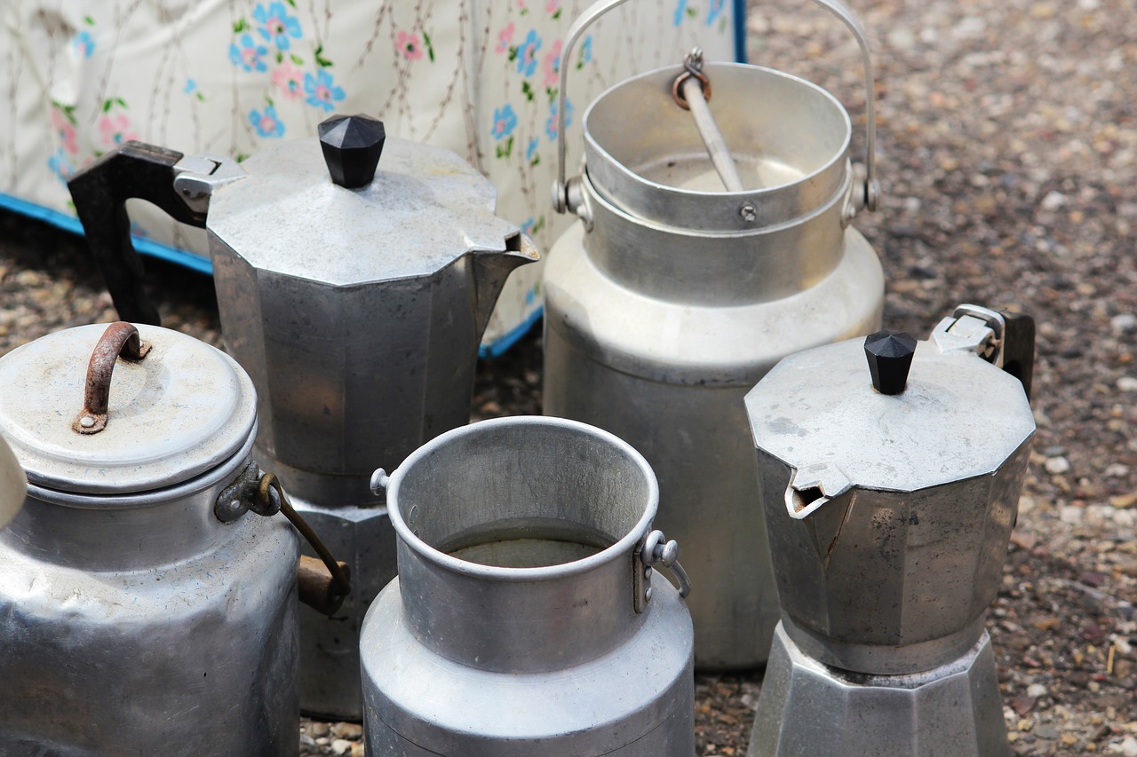 Image - coffee maker pot milk flea market