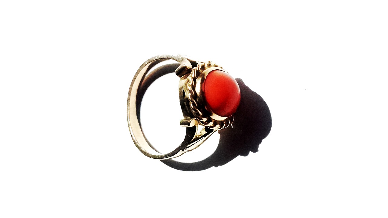 Image - ring coral blackjack jewelry gold