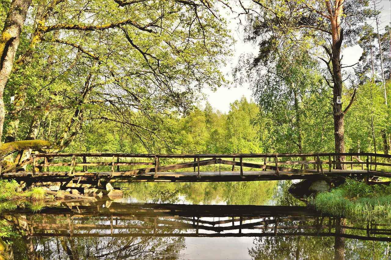 Image - bro sweden å lake water mirroring