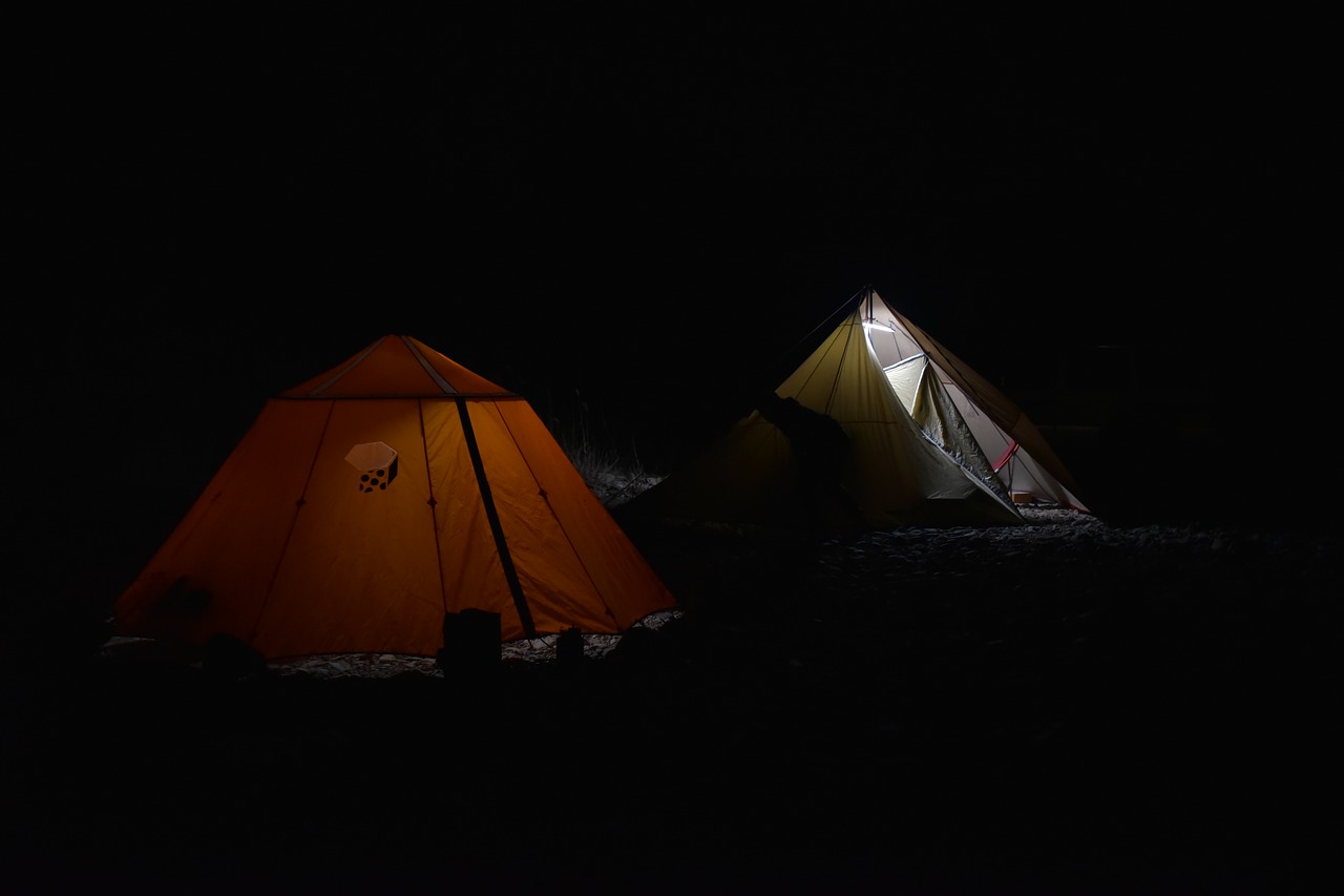 Image - tent night view camping night