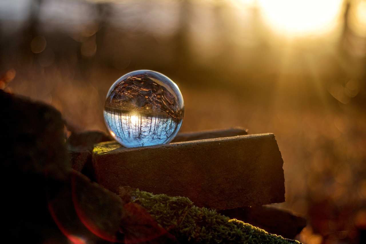 Image - glass ball sunset golden hour