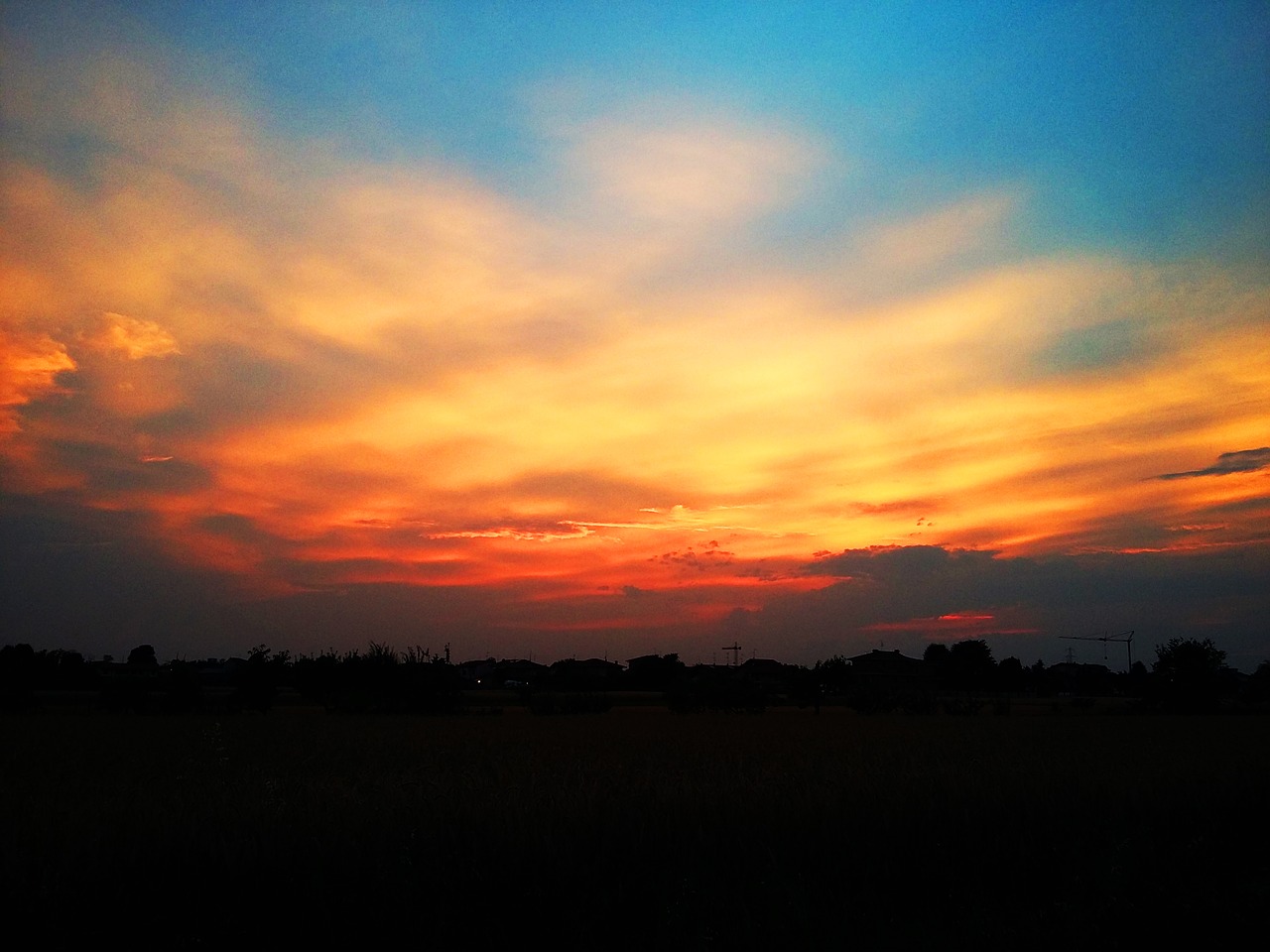 Image - sunset sky city clouds atmosphere