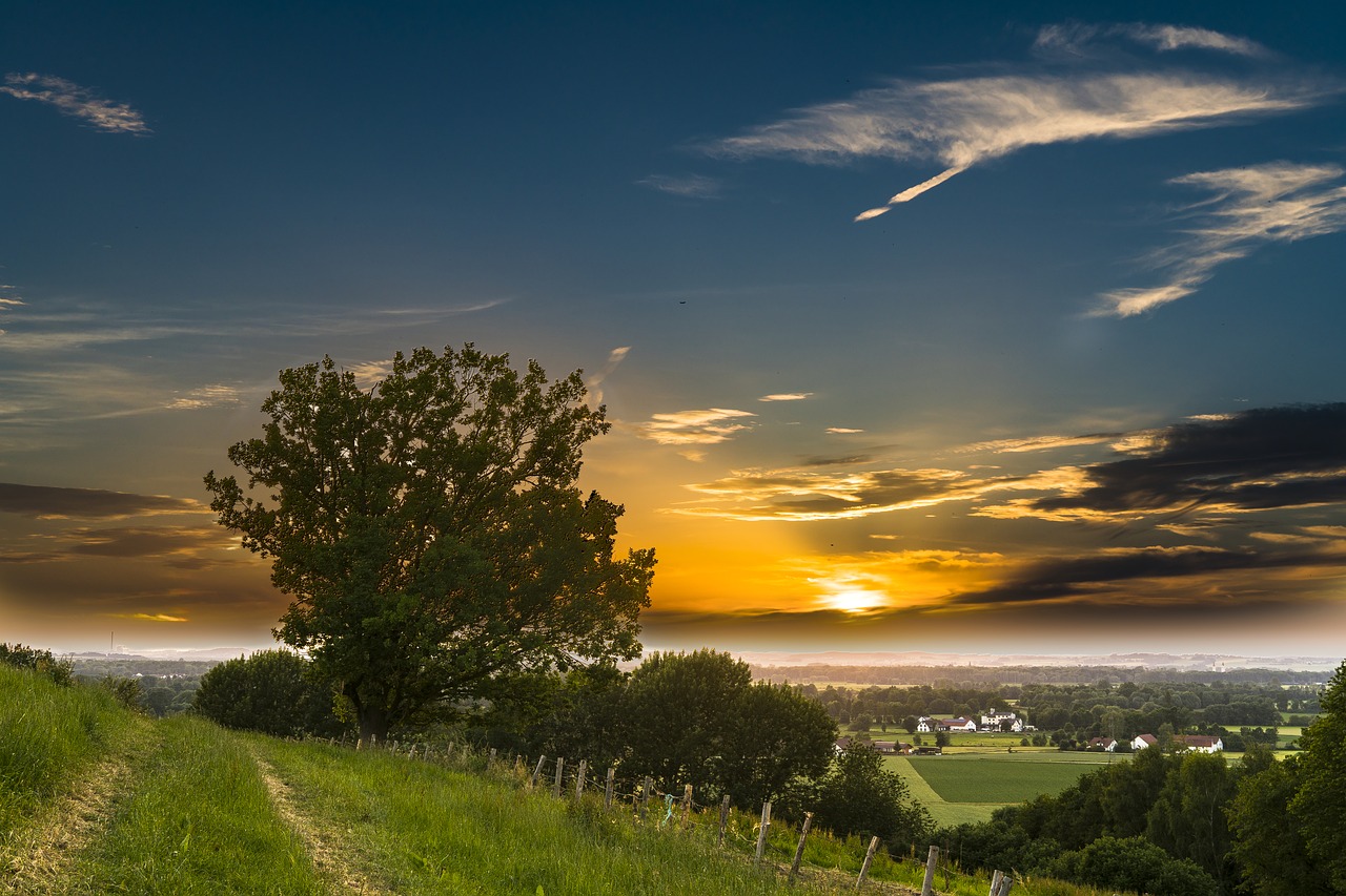 Image - sunset rural sky landscape