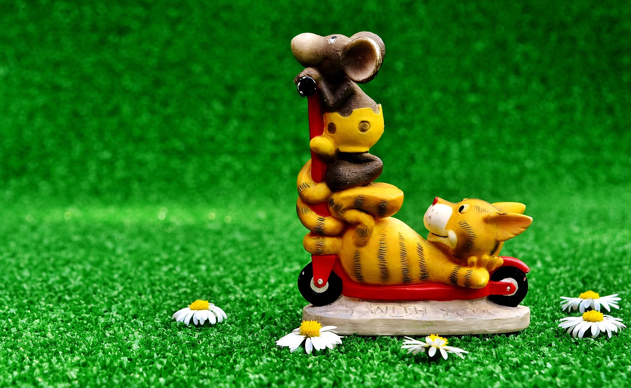 Image - cat mouse roller cute figures fun