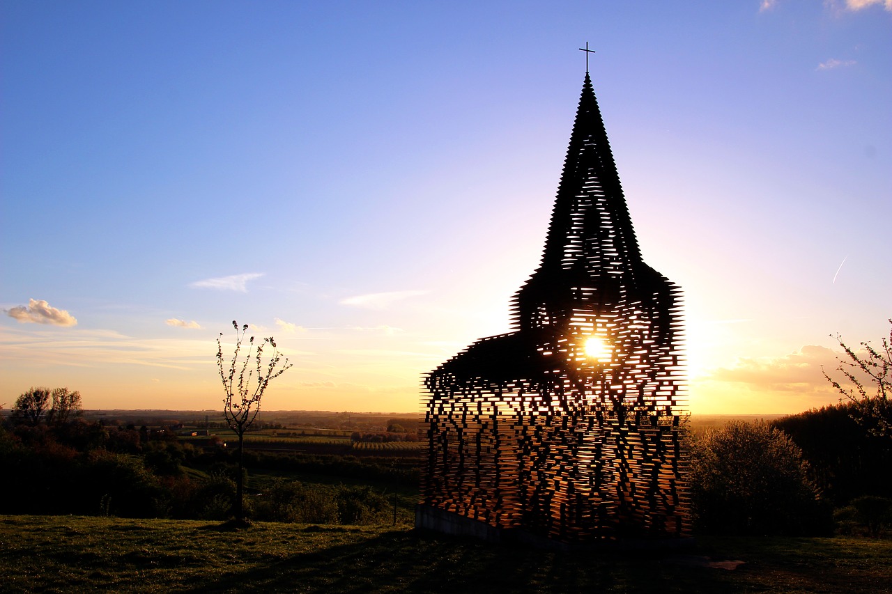Image - sunset twilight nature church art