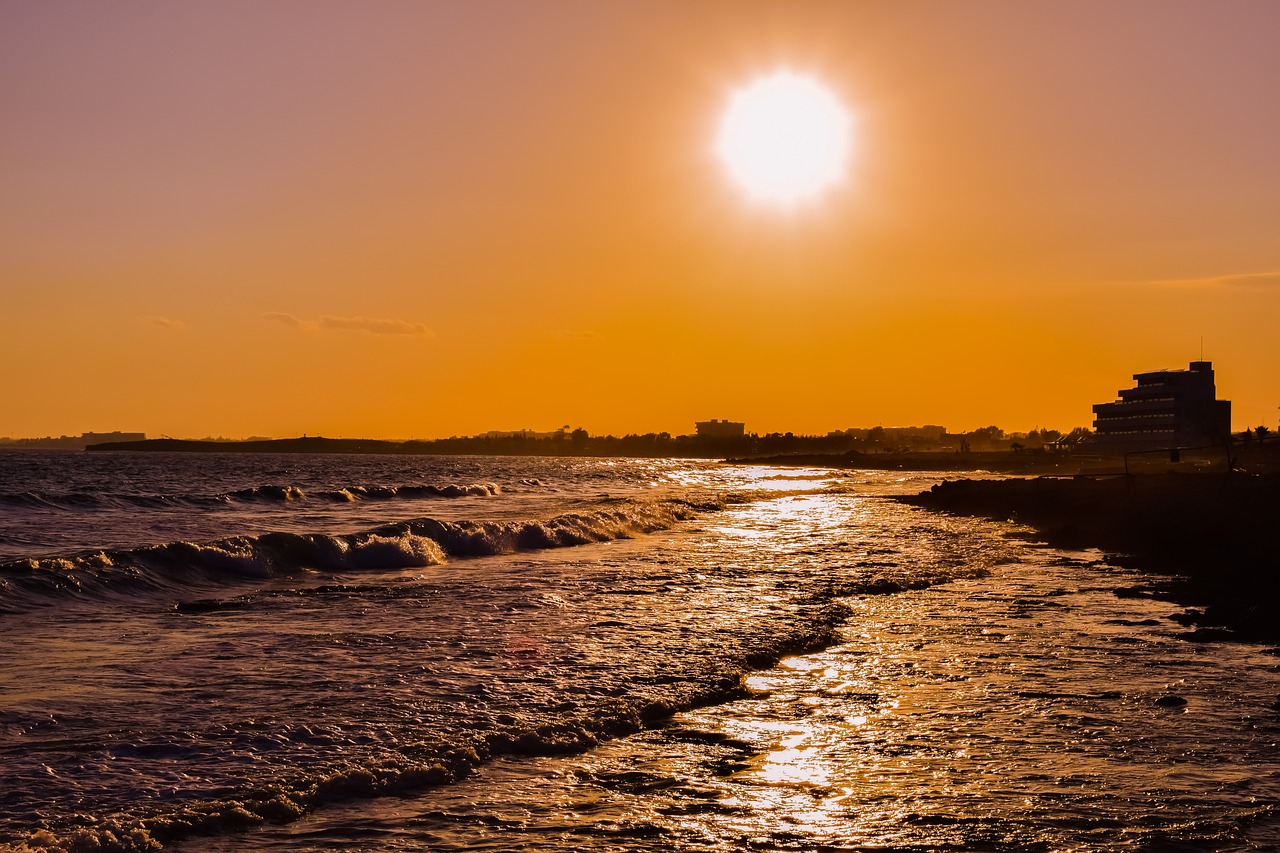 Image - sunset afternoon sun sky sea