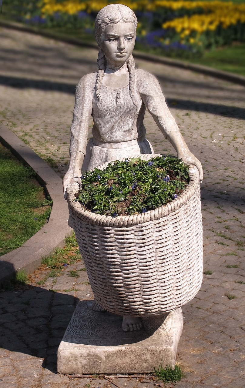 Image - flower girl garden figurines basket