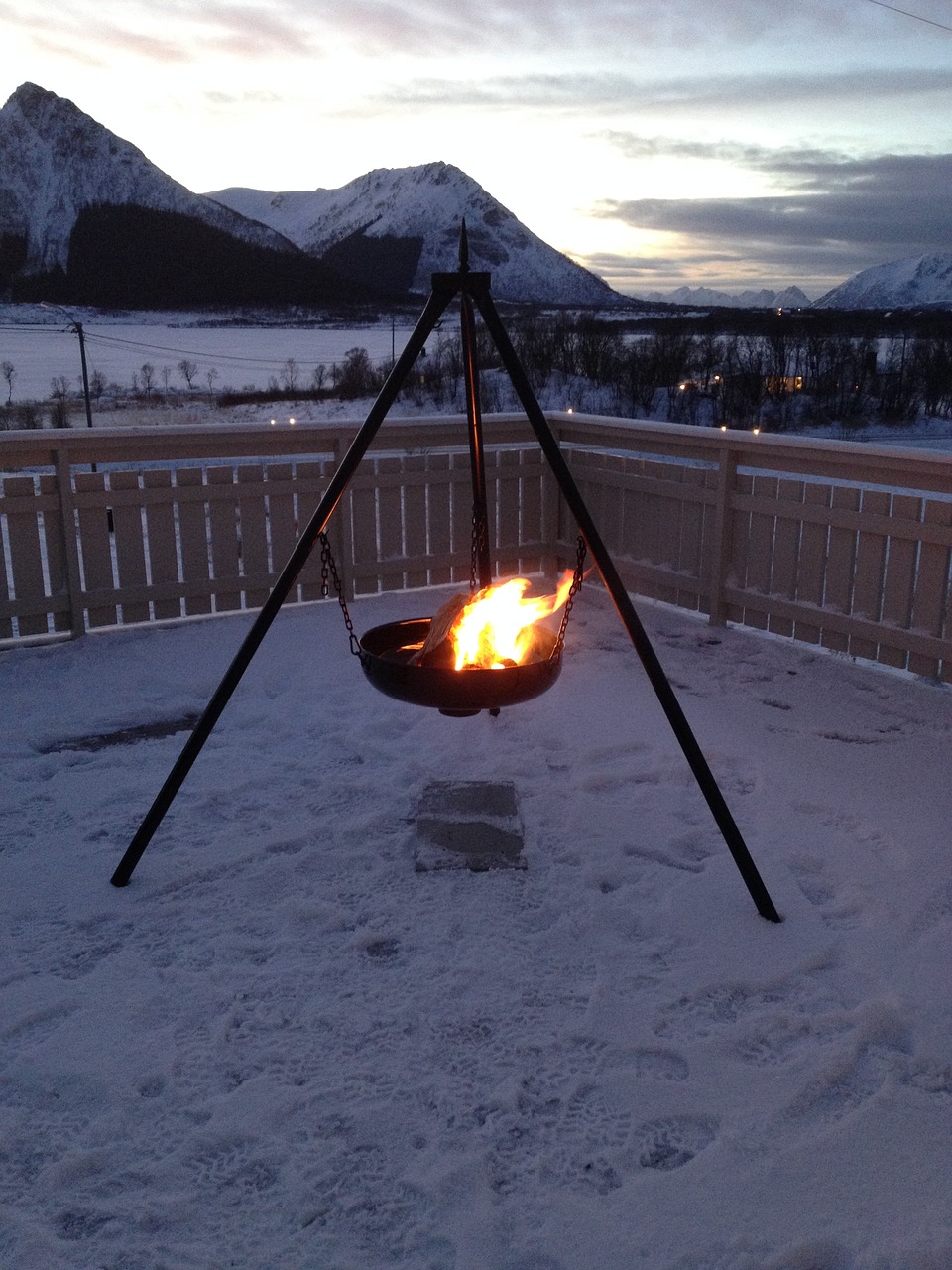 Image - bålpanne campfire terrace sunset