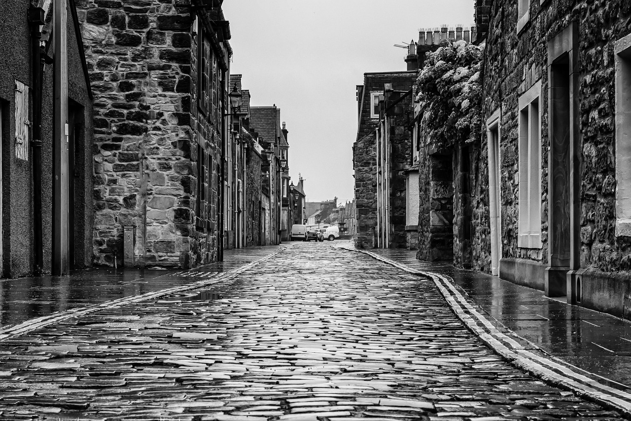 Image - road rain wet scotland mirroring