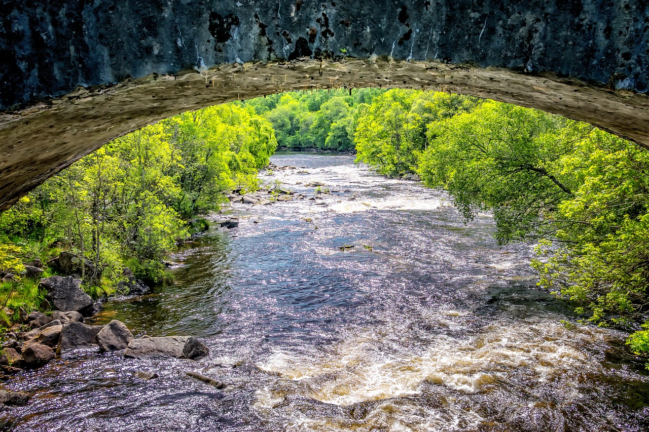 Image - river bridge scotland landscape