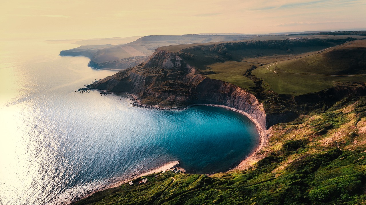 Image - sea ocean aerial view sunset dusk