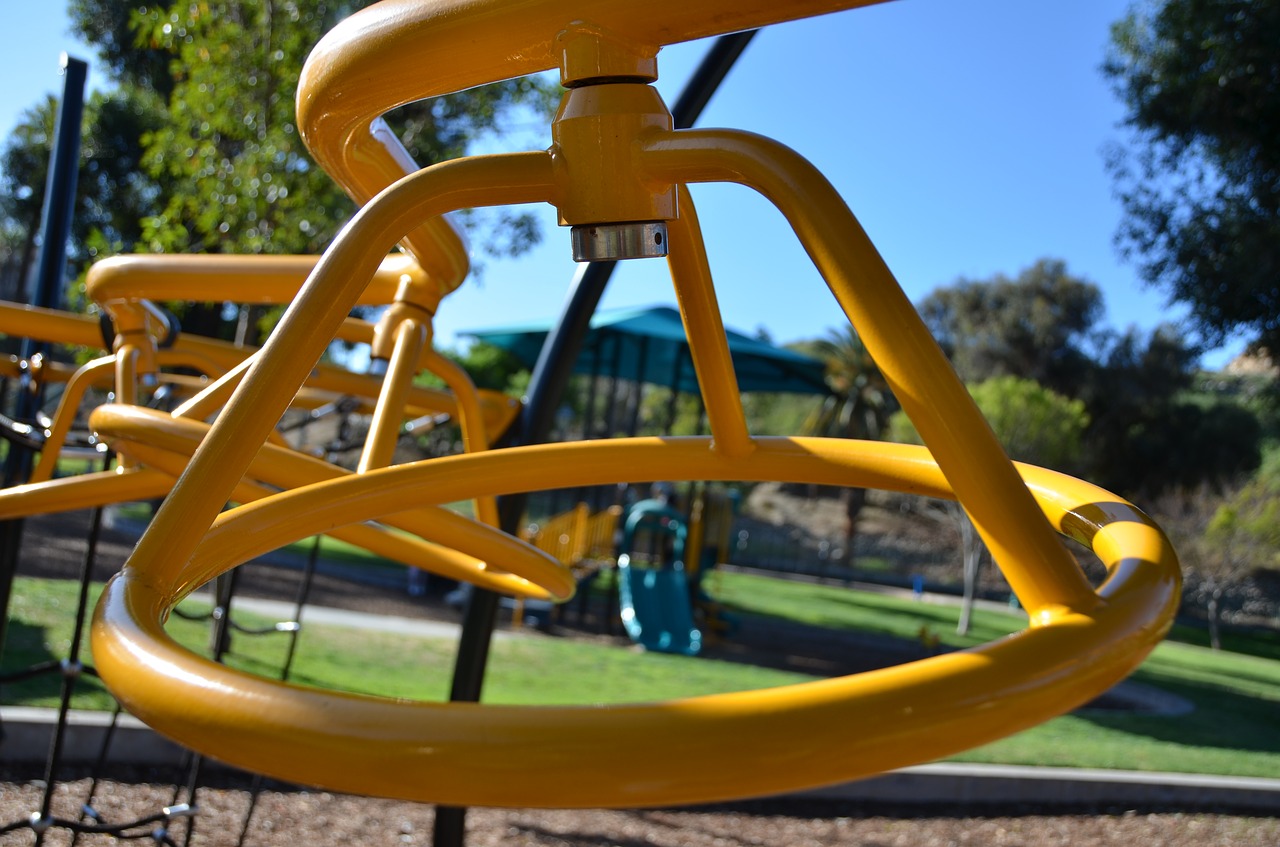 Image - yellow bars playground child