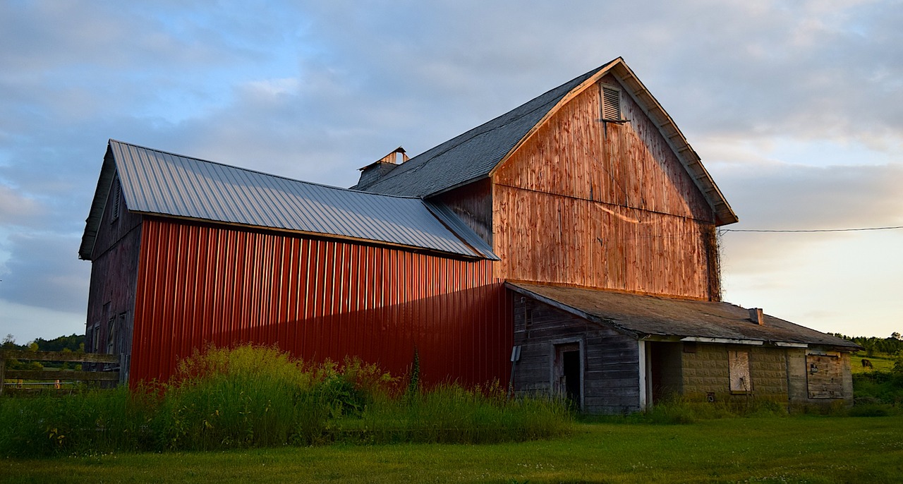 Image - barn sunset rural landscape farm