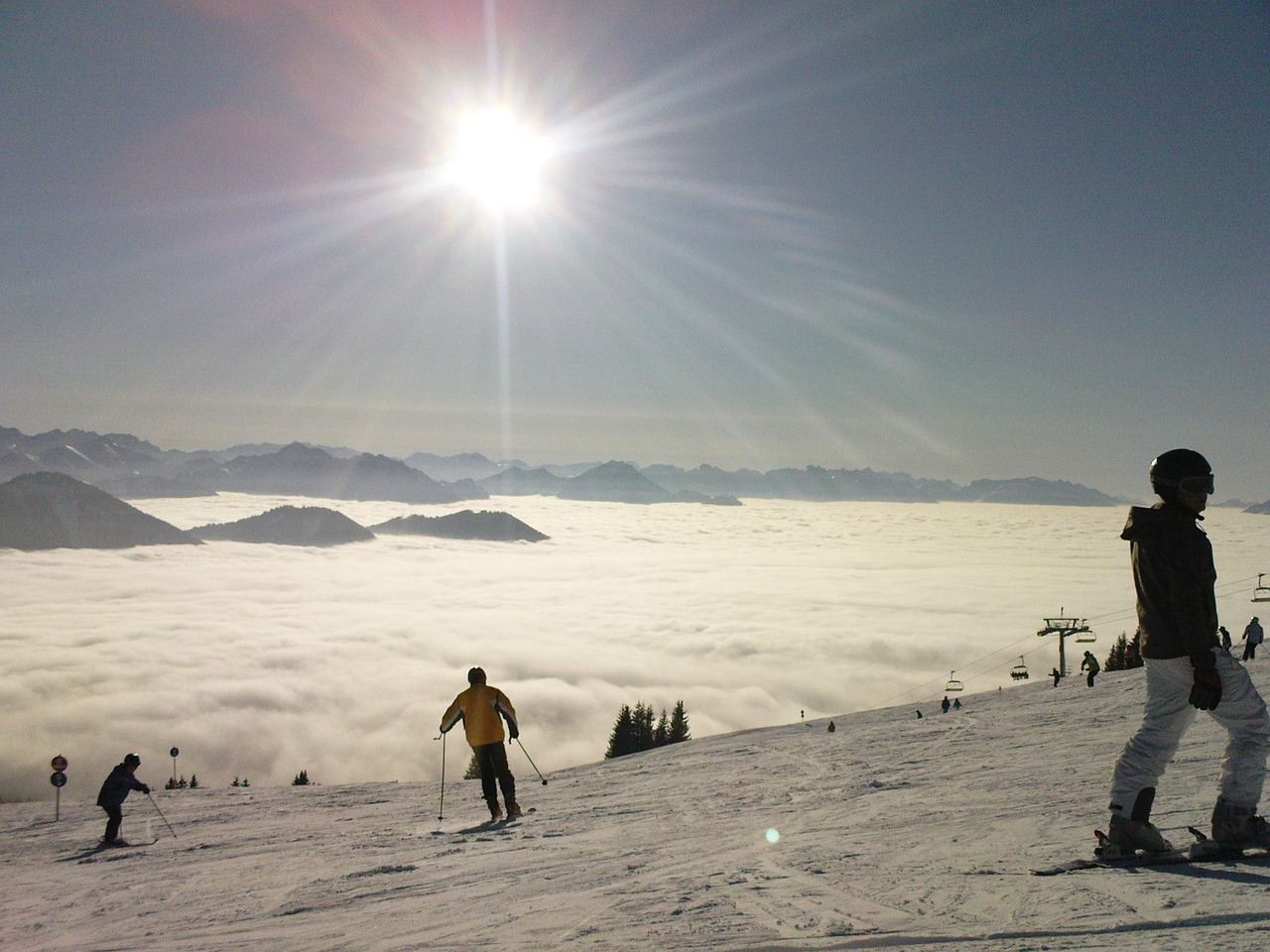 Image - fog skiing sun dream day ski run