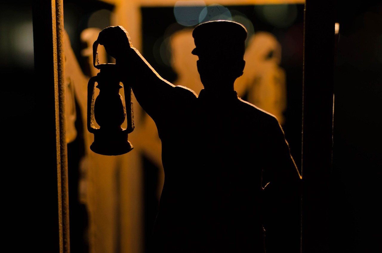Image - silhouette lantern light back lit