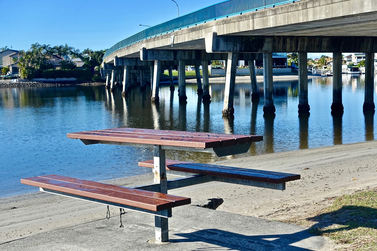 Image - bench bridge wooden outdoor