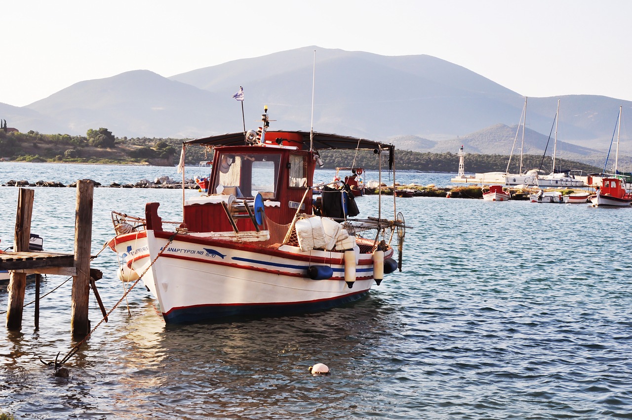 Image - greece skiathos boat sea sunset