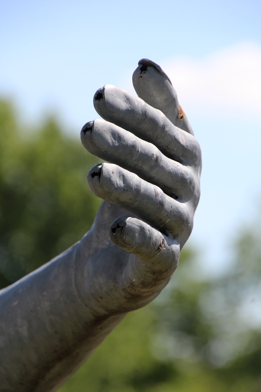 Image - hand metal sculpture statue art