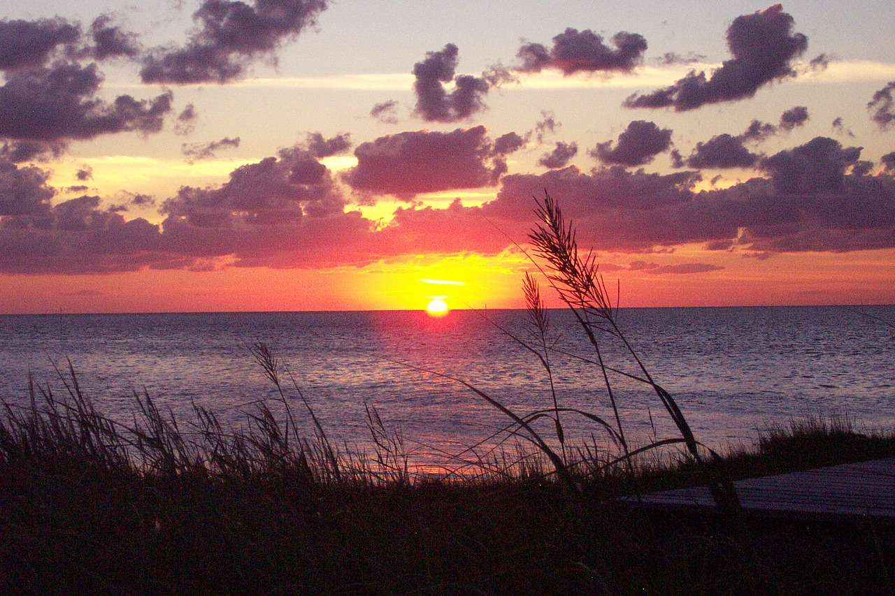 Image - sunset sound clouds landscape