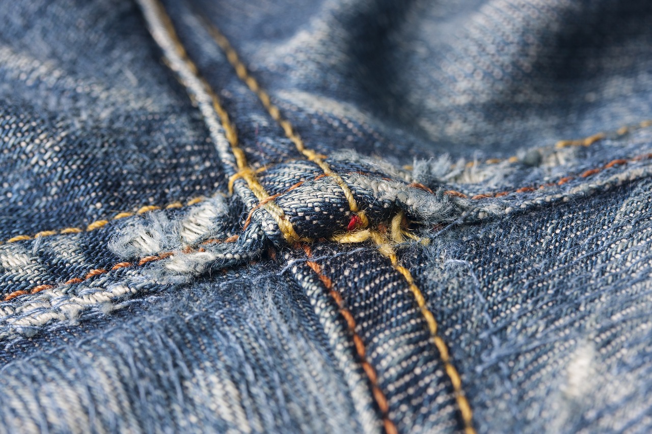 Image - fabric sewing jeans textile old