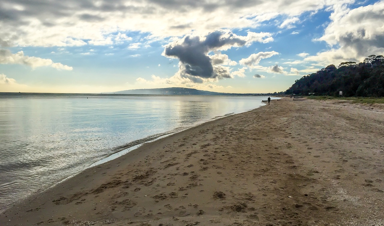 Image - port phillip bay bay water clouds