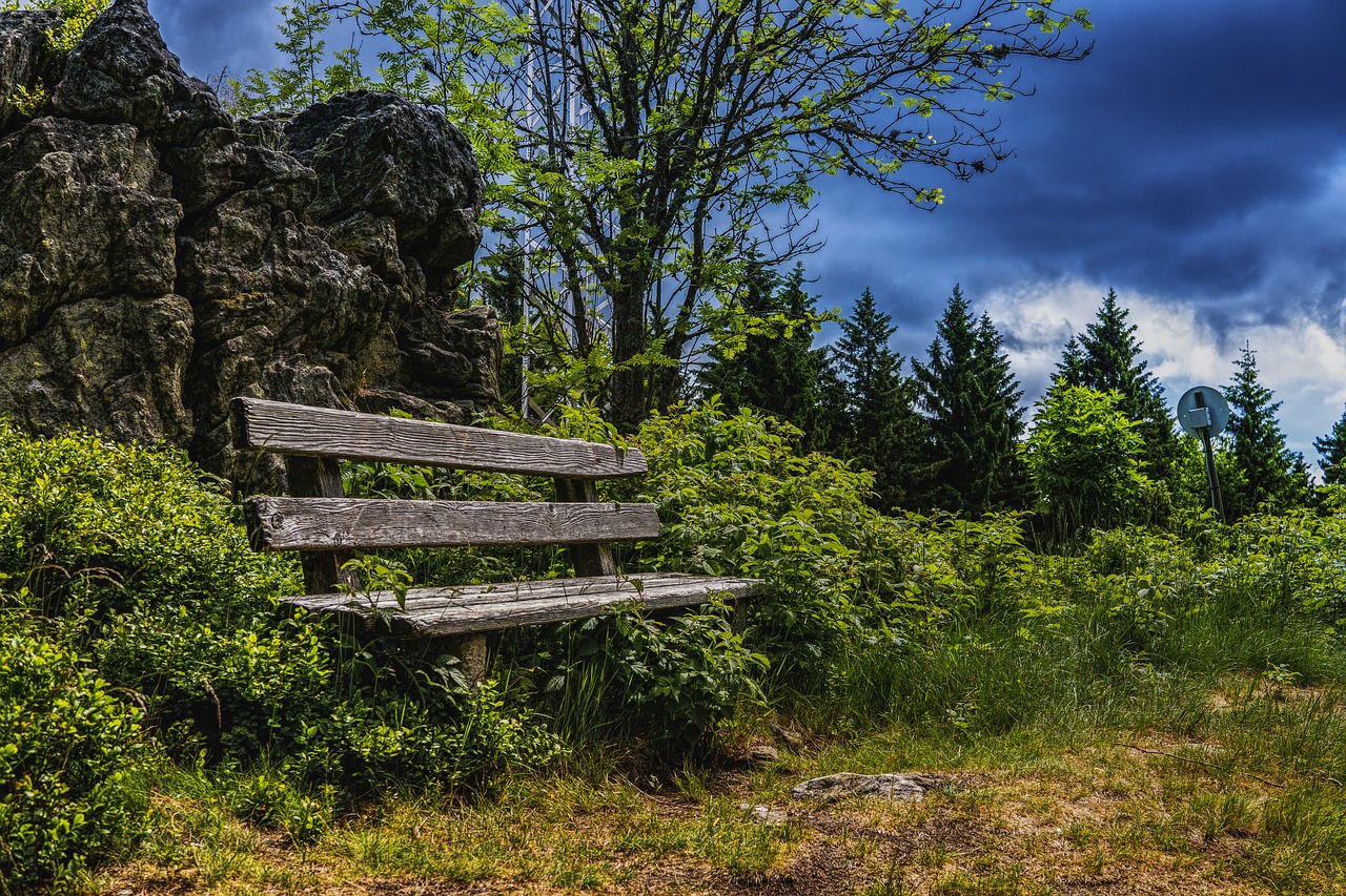 Image - bank rest wooden bench nature sit