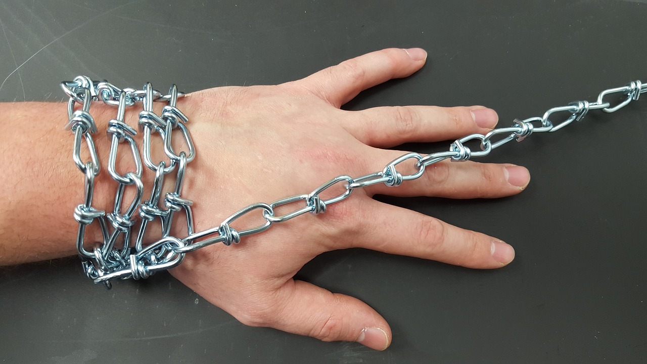 Image - chain hand bound man