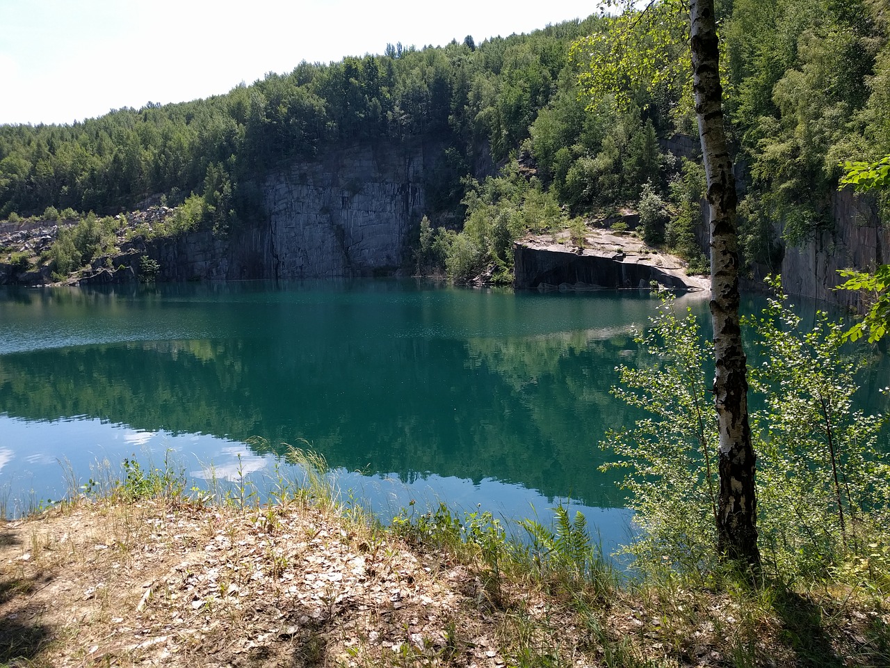 Image - quarry lake rock turquoise