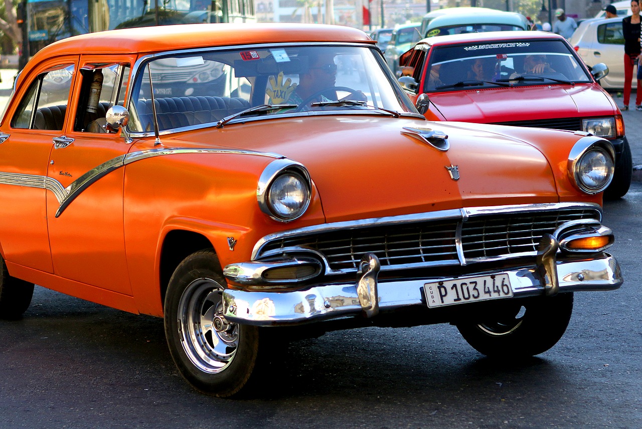 Image - cuba car orange vintage havana