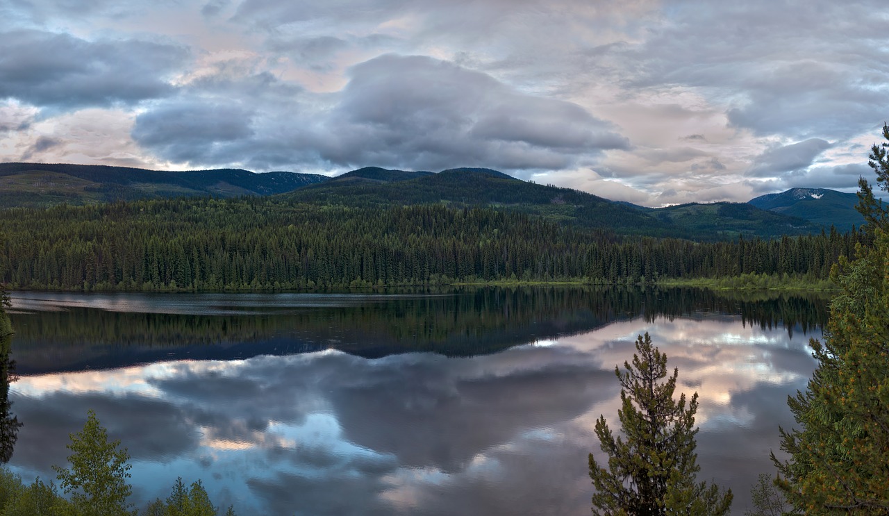 Image - landscape sunset clouds trees