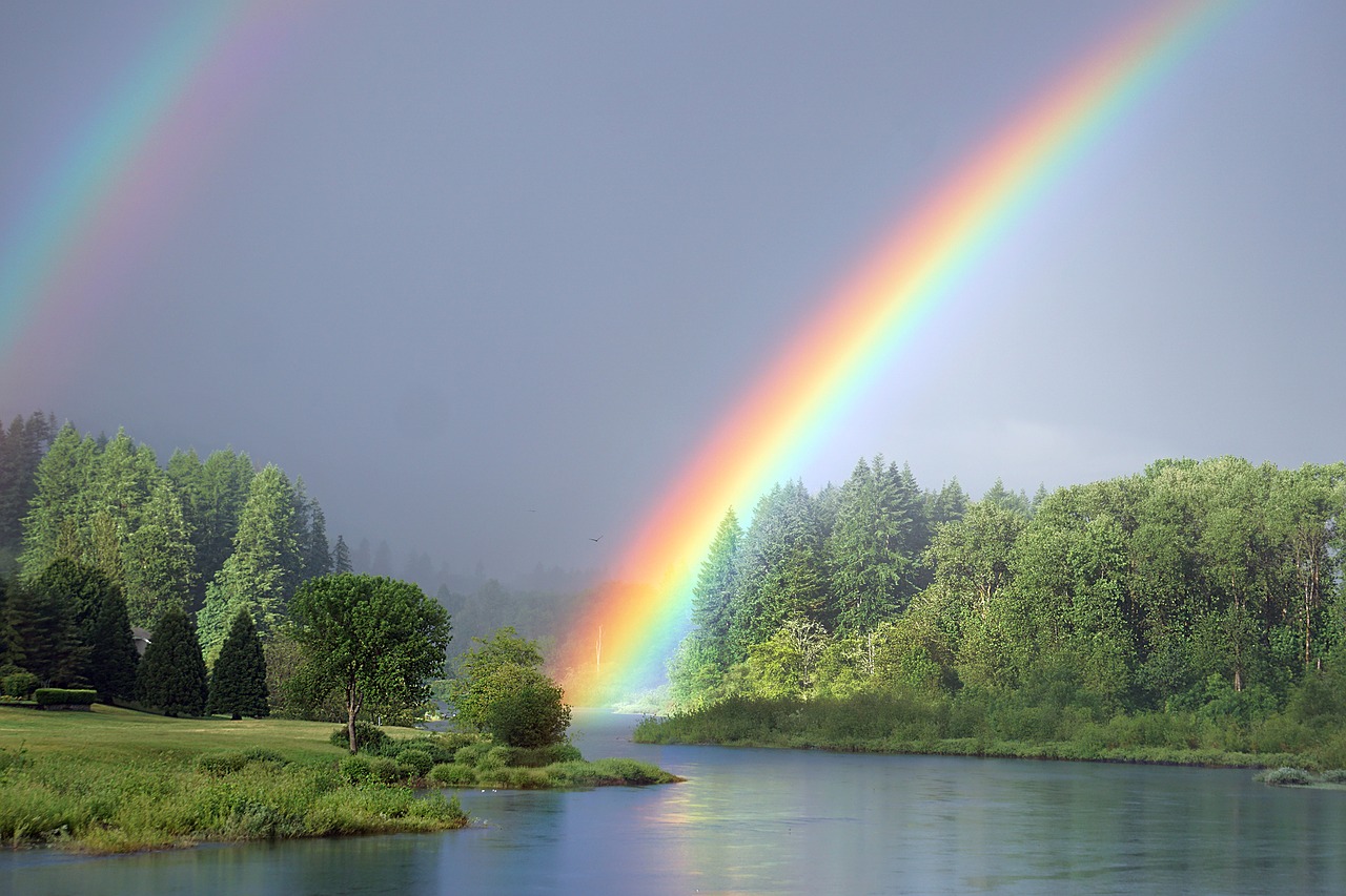 Image - rainbow river nature landscape