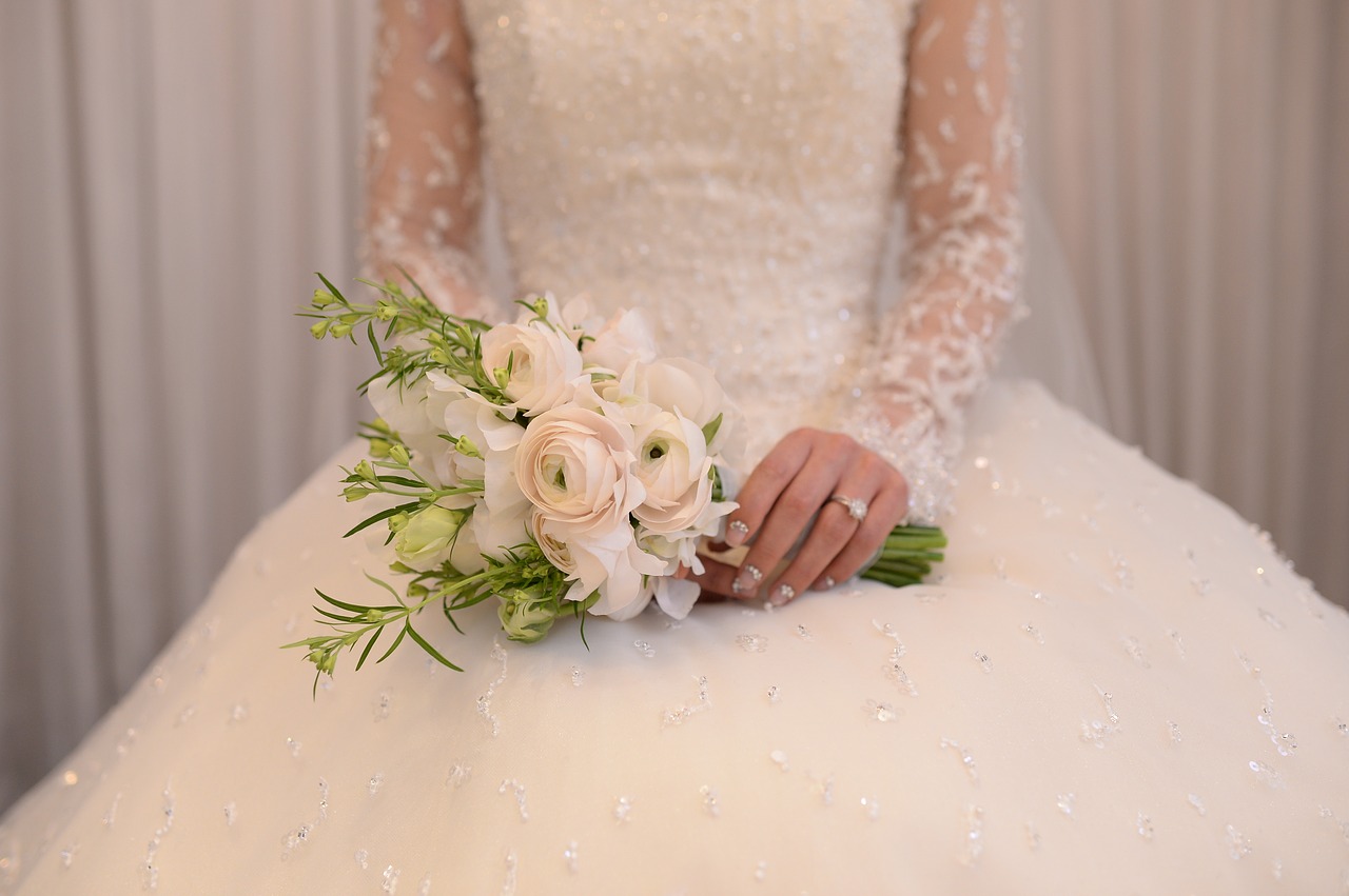 Image - priest bouquet wedding dress