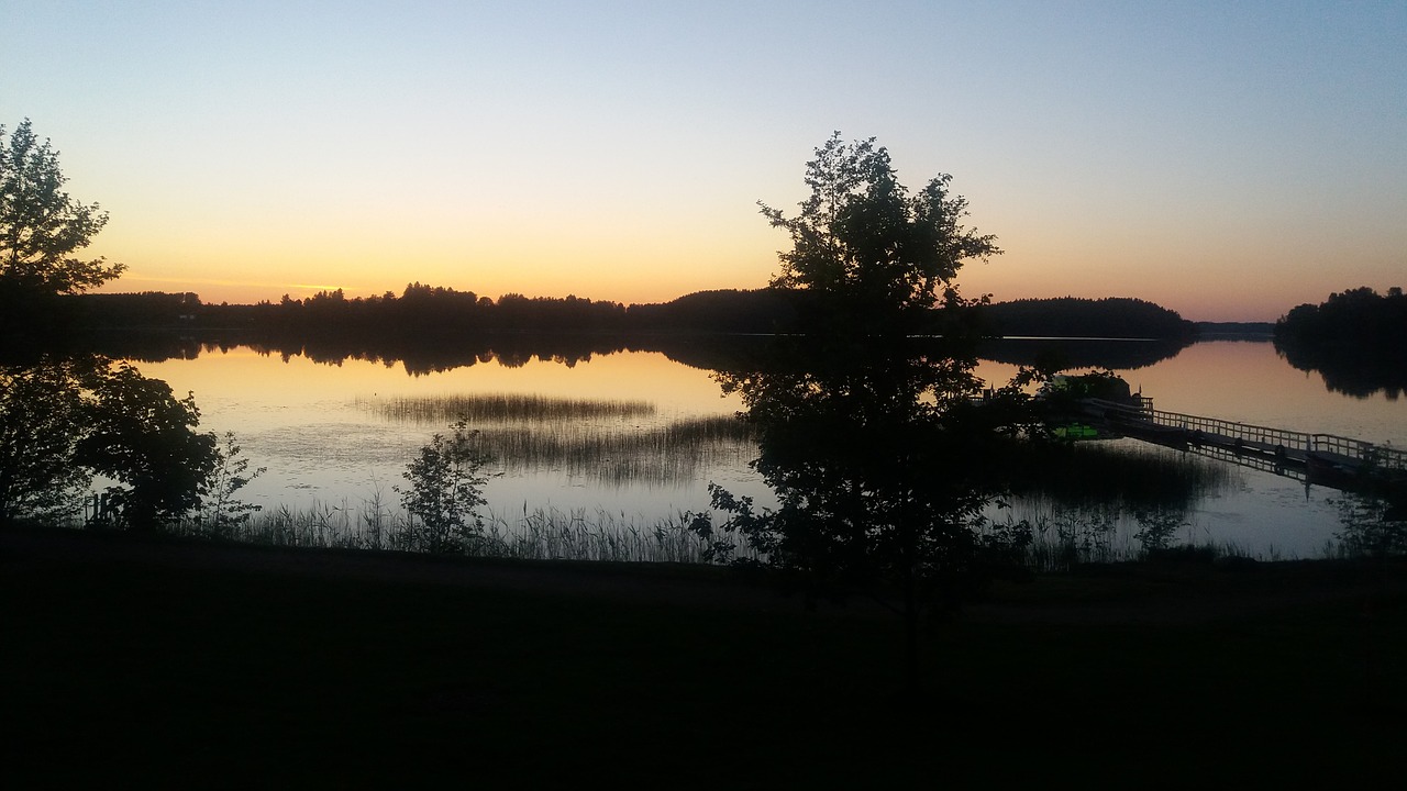 Image - finland lake summer night pier