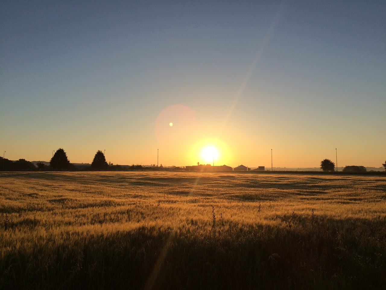 Image - sunset sun field west landscape