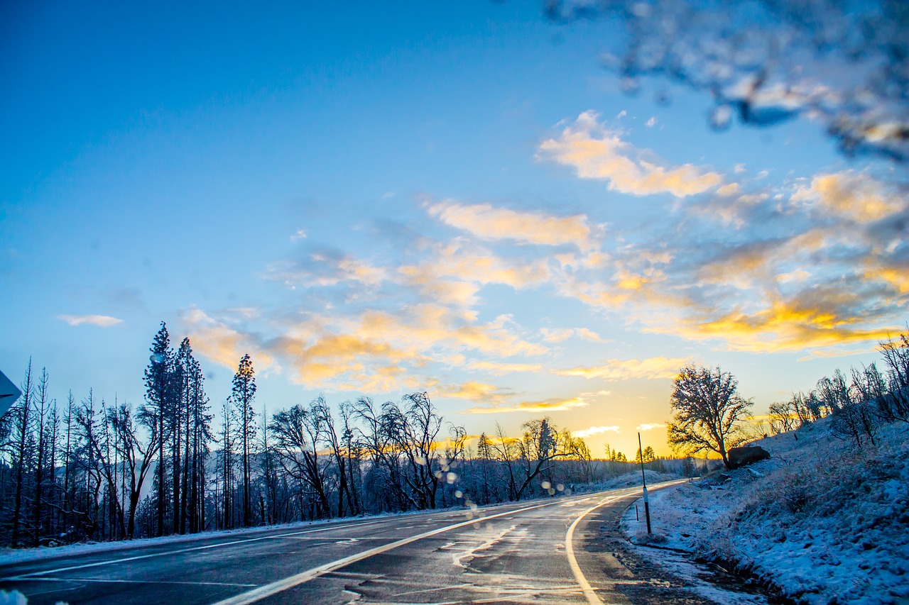 Image - road winter mountains usa snow